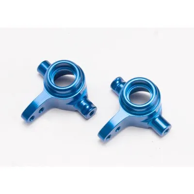 TRA6837X Aluminum Steering Block Set (Blue) (2) (Rustler)