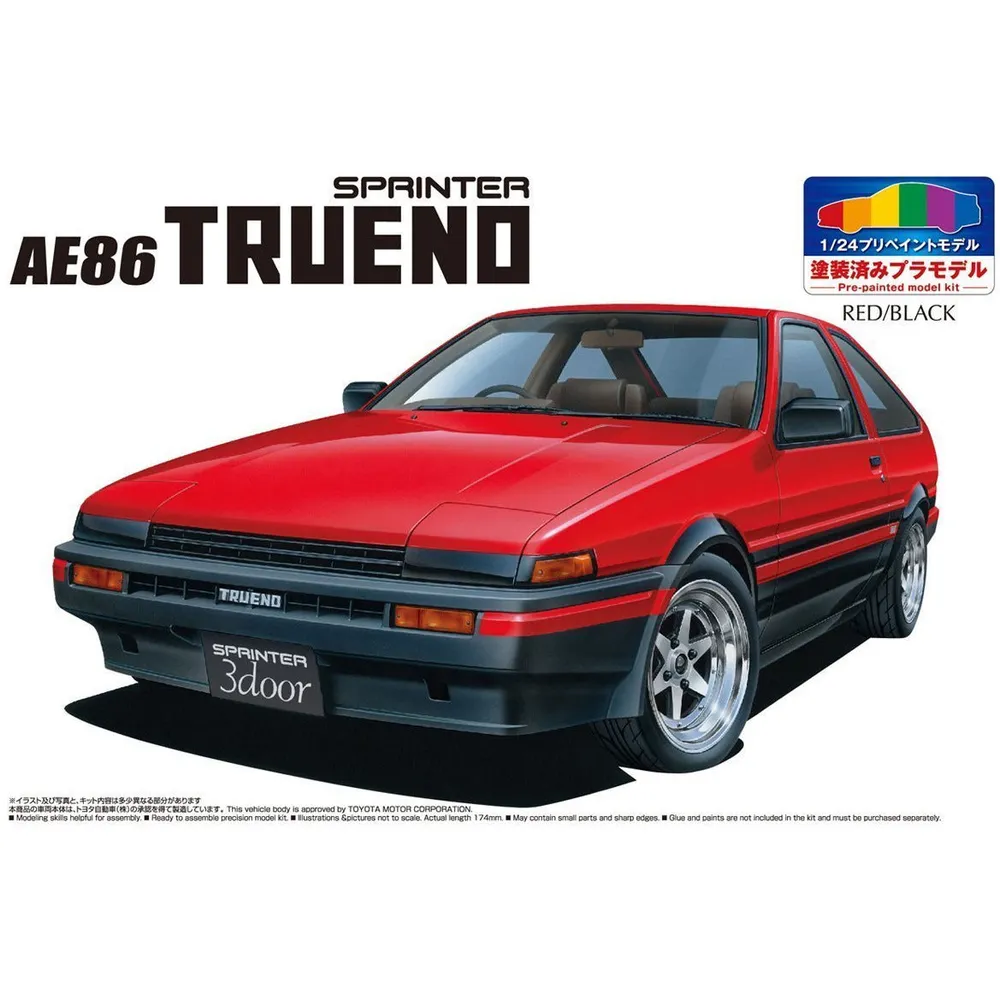 1983 Toyota AE86 Sprinter Trueno (Red/Black) 1/24 by Aoshima