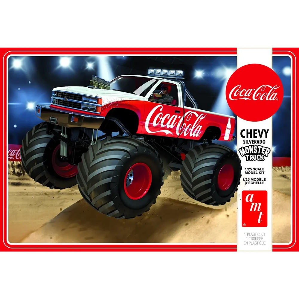 1988 Coca-Cola Chevrolet Silverado Monster Truck 1/25th Model Car Kit #1184 by AMT