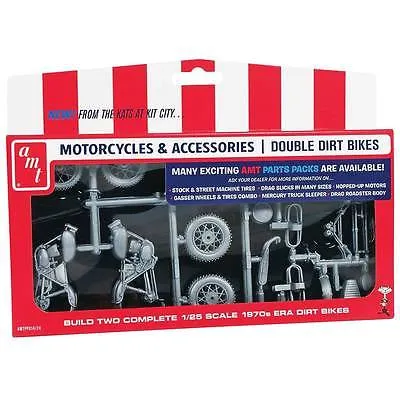 Motorcyle Parts Pack "Double Dirt Bike" 1/25 by AMT