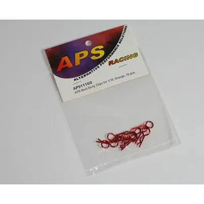 APS91116OV2 Medium Bent Body Clips 1:10 Orange (10 pcs)