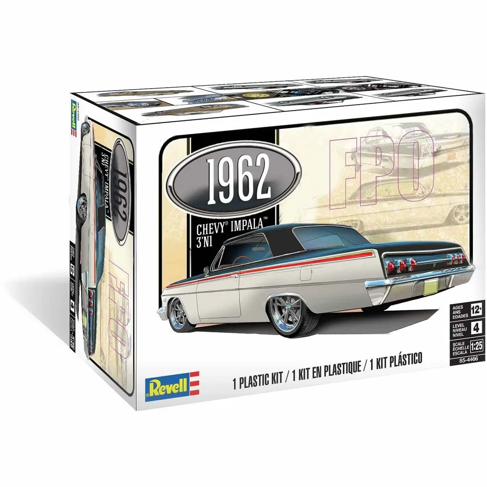 1962 Chevrolet Impala SS Hardtop 3-in-1 1/25 Model Car Kit #4466 by Revell