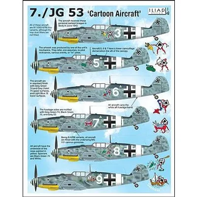 Bf 109G-6 "Cartoon" Aircraft Decals 1/48 by Iliad Design