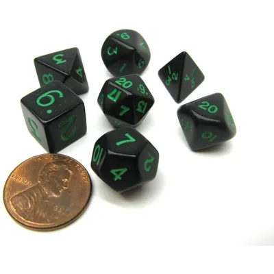 Chessex Opaque 7-Die Set Green/White CHX24505