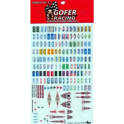 Gofer Racing Decals License plates USA/Canada decals 1/24