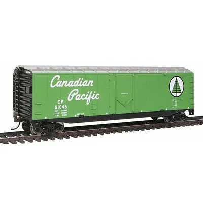 50' Plug-Door Boxcar - Ready to Run Canadian Pacific (green; Newsprint Service Logo, Script Lettering)