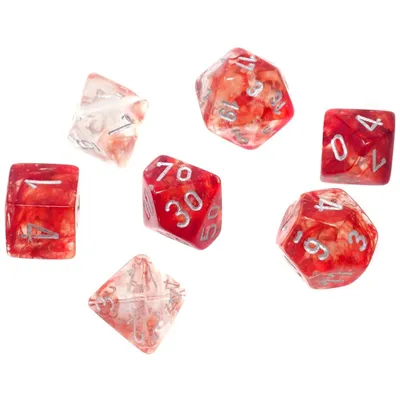 Chessex Nebula 7-Die Set Red/Silver Luminary CHX27554