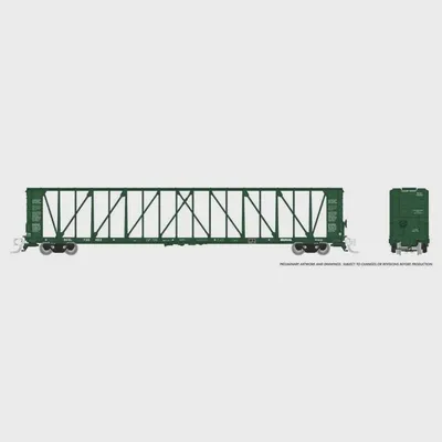 Rapido N NSC Centerbeam Flatcar: BC Rail - Green: Single Car #562001A