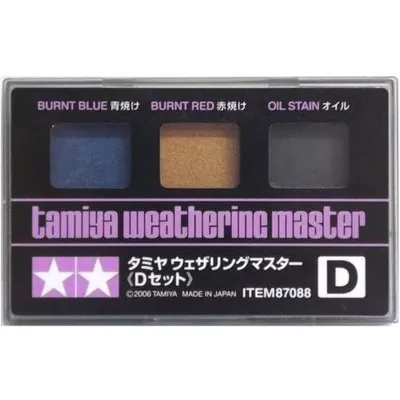 Tamiya Weathering Master D Set Burnt Blue, Burnt Red, and Oil Stains TAM87088