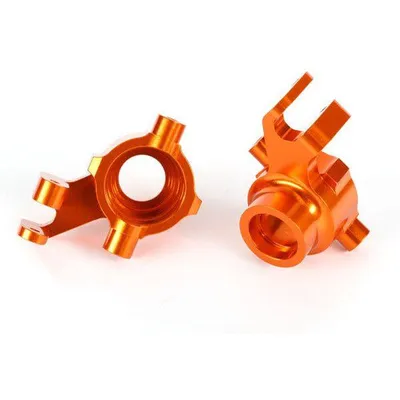 TRA8937A Steering blocks, 6061-T6 aluminum (orange-anodized), left & right (Maxx)