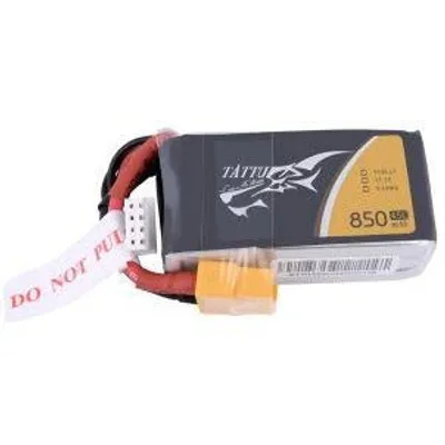 Tattu - 241 - 850mAh 3S1P 11.1V 45C LiPo XT60 Plug Soft Case 60x30x22mm