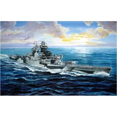 French Battle Ship Richelieu 1943 1/700 Model Ship Kit #05750 by Trumpeter