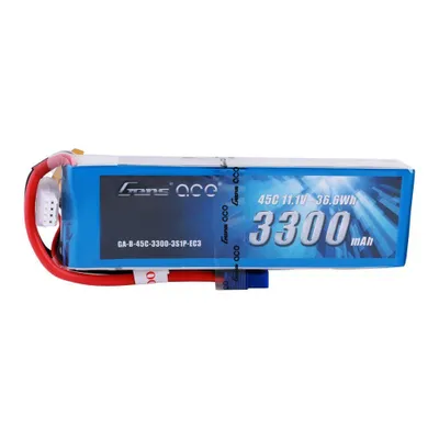 Gens Ace - 503 - 3300mAh 11.1V 45C 3S1P LiPo Battery Pack with EC3 Plug 136x42x22mm