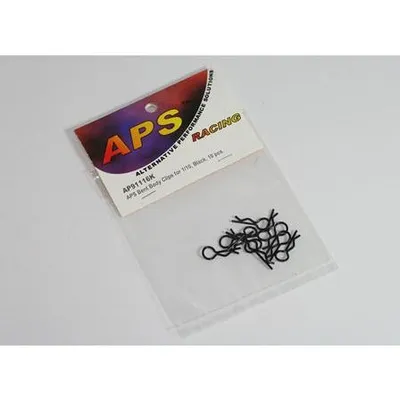 APS91116KV2 Medium Bent Body Clips 1:10 Black (10 pcs)