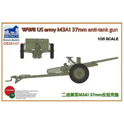WWII US army M3A1 37mm Anti-Tank Gun 1/35 by Bronco