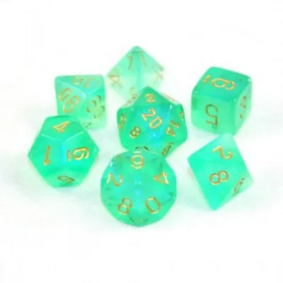 Chessex Borealis 7-Die Set Light Green/Gold Luminary CHX27575