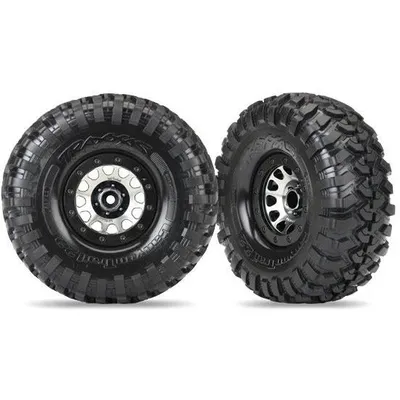 TRA8172 Tires and wheels 2.2 105 black chrome beadlock wheels, Canyon Trail (Method 105)