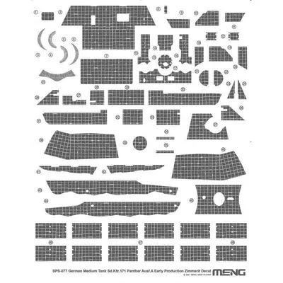 SD.KFZ.171 Panther Ausf.A Early Production Zimmerit Decal SPS-077 by Meng