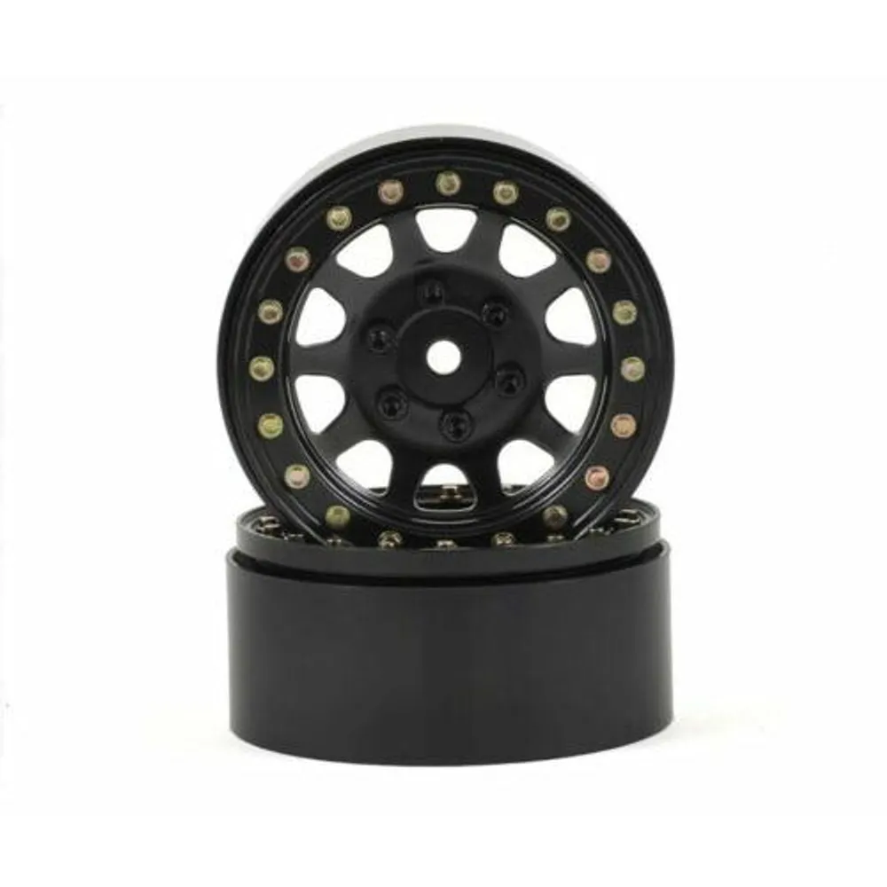 SSD00003 D Hole 1.9 Steel Beadlock Crawler Wheels (Black) (2)