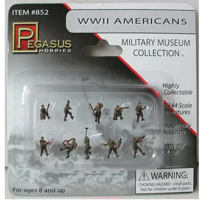 WWII Americans 10pcs #852 1/144 Prepainted Figures by Pegasus Hobbies
