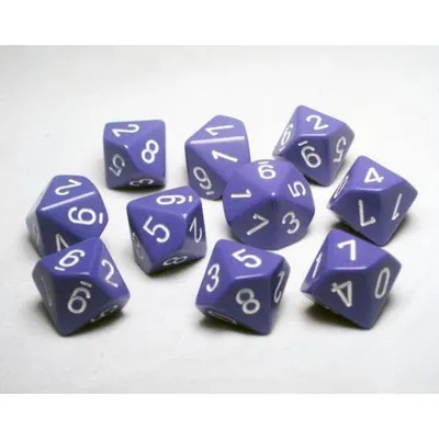 Chessex Opaque 7-Die Set Purple/White CHX25407