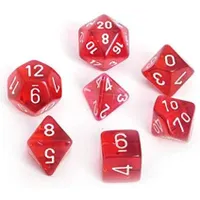 Chessex Translucent 7-Die Set Red w/White CHX23074