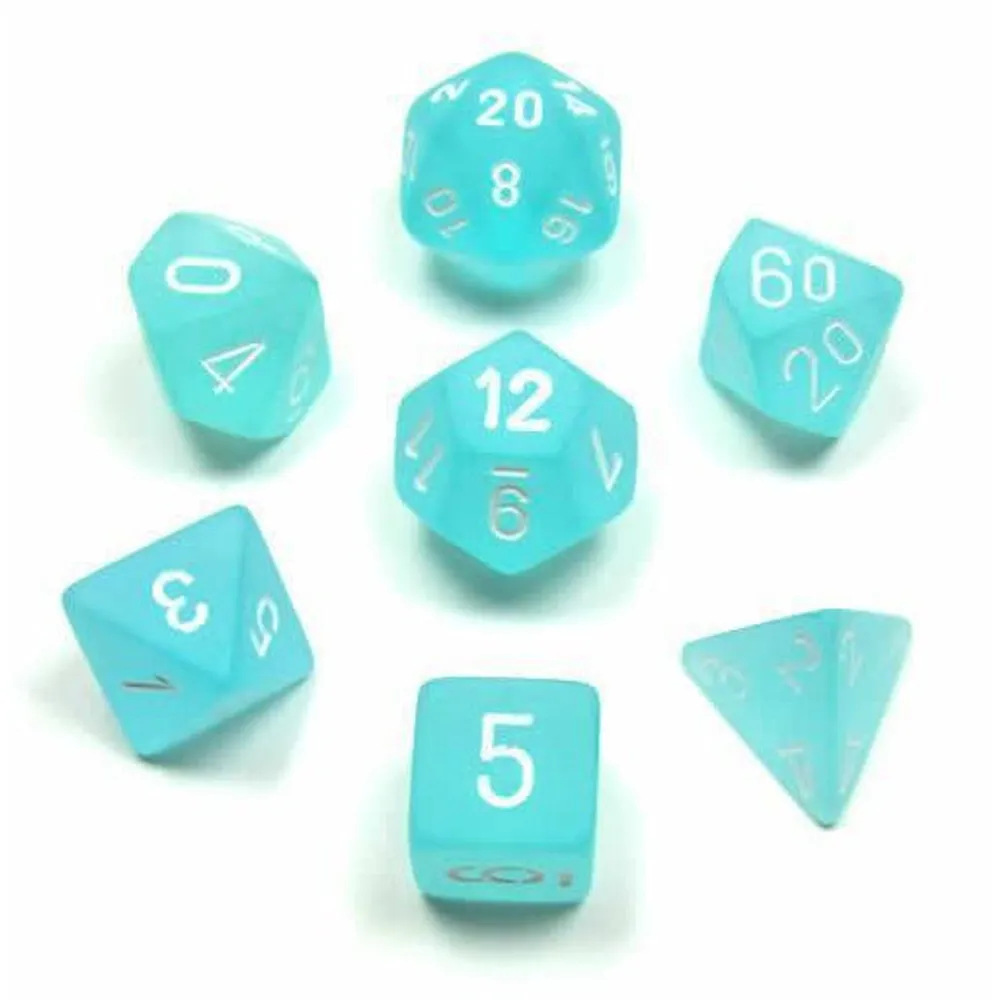 Chessex Frosted 7-Die Set Teal/White CHX27405