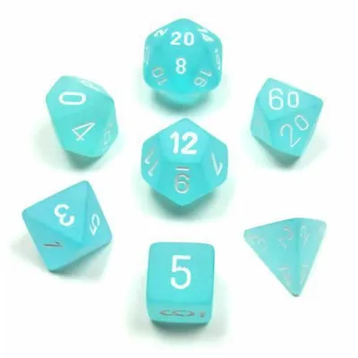 Chessex Frosted 7-Die Set Teal/White CHX27405