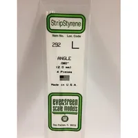 Evergreen #292 Styrene Shapes: Angle 4 pcs 0.080" (2.0mm) x 0.080" (2.0mm) x 0.16" (0.40mm) Thick