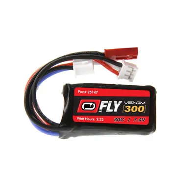 Venom Fly 30C 2S 300mAh 7.4V LiPo Battery with JST and E-flite PH Plug