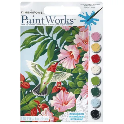 Dimensions Paint by Numbers Hummingbird & Fuchsia Flowers