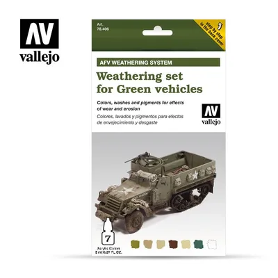 VAL78406 Weathering Set for Green Vehicles Paint Set