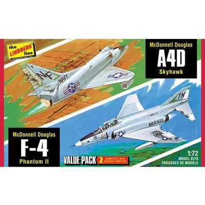 Lindberg Vietnam Era Fighters 2 Pack 1/72 Model Kit (Level 2) HL433 by Hasegawa