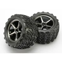 TRA7174A Traxxas Pre-Mounted Talon Tires w/Gemini Wheels (Black Chrome) (2)