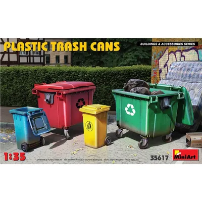 Plastic Trash Cans #35617 1/35 Detail Kit by MiniArt
