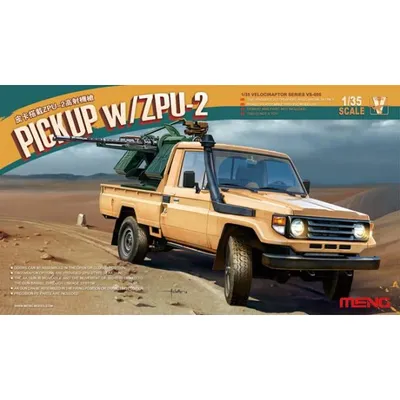 Pick-Up Truck w/ZPU-2 1/35 Model Car Kit #VS-005 by Meng