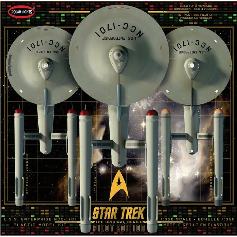 USS Enterprise w/ Pilot Edition Parts 1/350 Star Trek Original Series Model Kit #993 by Polar Lights