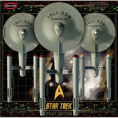 USS Enterprise w/ Pilot Edition Parts 1/350 Star Trek Original Series Model Kit #993 by Polar Lights