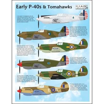 Early P-40 & Tomahawk Decals 1/72 by Iliad Design