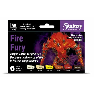 Fire Fury 6 Colour Paint Set