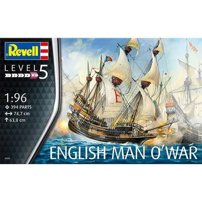 English Man O'War 1/96 Model Sailing Ship #05429 by Revell