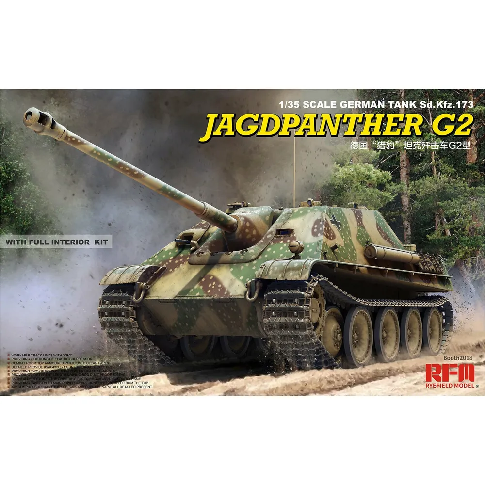 Jagdpanther w/ Full Interior & Workable Tracks 1/35 #5022 by Ryefield Model