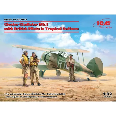 Gloster Gladiator Mk.I with British Pilots in Tropical Uniform 1/32 by ICM