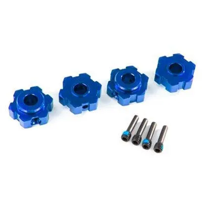 TRA8956x Wheel Hubs, Hex, Aluminum (blue-anodized) (4)/ 4x13mm screw pins (4)