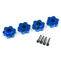 TRA8956x Wheel Hubs, Hex, Aluminum (blue-anodized) (4)/ 4x13mm screw pins (4)