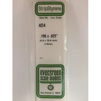 Evergreen #404 Styrene Strips: Dimensional 3 pack 0.188" (4.8mm) x 0.625" (15.8mm) x 24" (60cm)