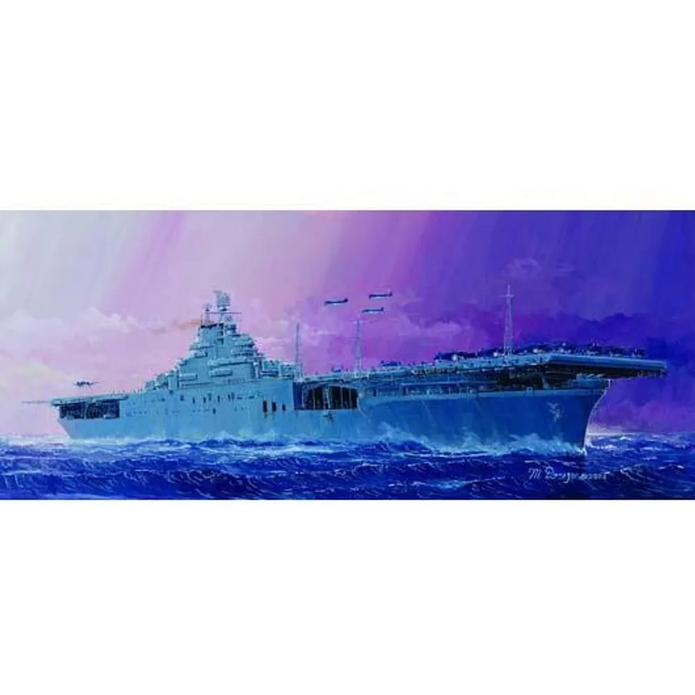 USS Essex CV-9 Aircraft Carrier 1/700 Model Ship Kit #05728 by Trumpeter