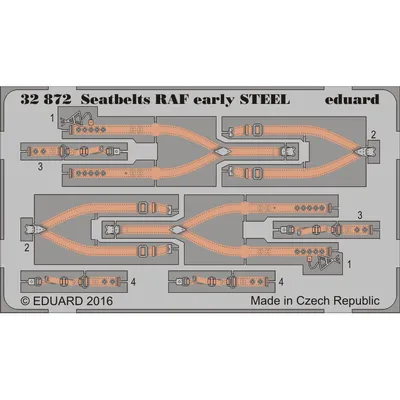 Seatbelts RAF Early Steel (Painted) Photo Etch 1/32 by Eduard