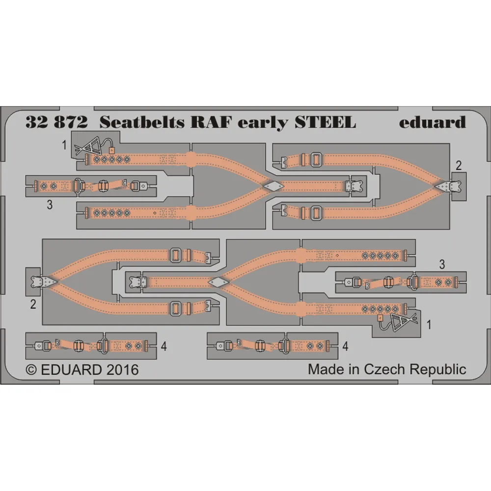 Eduard 1/32 Seatbelts Spitfire Mk IX Early Photo Etch (for Tamiya) #32669