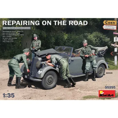 Repairing on the Road WWII #35295 1/35 Scenery Kit by MiniArt